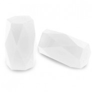 Top Facet kralen tube 2.5x3mm White opal